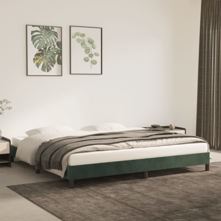 vidaXL Bettgestell Dunkelgrün 200x200 cm Samt