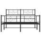 vidaXL Bettgestell mit Kopf- und Fußteil Metall Schwarz 160x200 cm vidaXL Bettgestell mit Kopf- und Fußteil Metall Schwarz 160x200 cm
