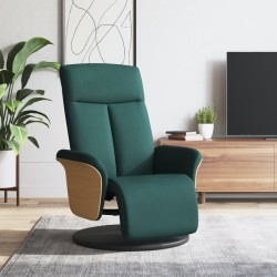 vidaXL Relaxsessel mit Fußteil Dunkelgrün Stoff