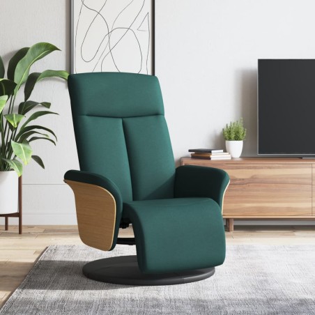 vidaXL Relaxsessel mit Fußteil Dunkelgrün Stoff