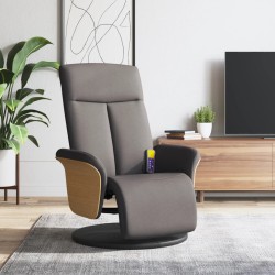 vidaXL Massagesessel mit Fußteil Taupe Stoff