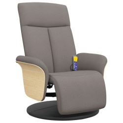 vidaXL Massagesessel mit Fußteil Taupe Stoff