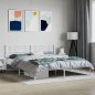vidaXL Bettgestell mit Kopfteil Metall Weiß 193x203 cm vidaXL Bettgestell mit Kopfteil Metall Weiß 193x203 cm