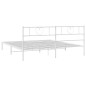 vidaXL Bettgestell mit Kopfteil Metall Weiß 193x203 cm vidaXL Bettgestell mit Kopfteil Metall Weiß 193x203 cm