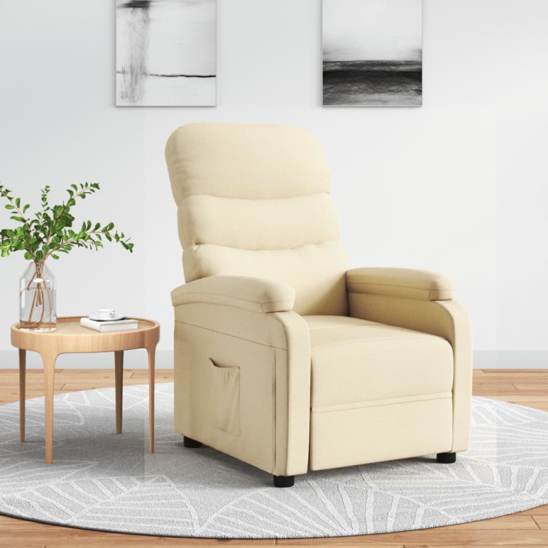 vidaXL Relaxsessel Creme Stoff vidaXL Relaxsessel Creme Stoff