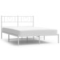 vidaXL Bettgestell mit Kopfteil Metall Weiß 135x190 cm vidaXL Bettgestell mit Kopfteil Metall Weiß 135x190 cm