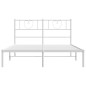 vidaXL Bettgestell mit Kopfteil Metall Weiß 135x190 cm vidaXL Bettgestell mit Kopfteil Metall Weiß 135x190 cm