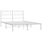 vidaXL Bettgestell mit Kopfteil Metall Weiß 135x190 cm vidaXL Bettgestell mit Kopfteil Metall Weiß 135x190 cm