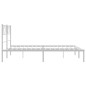 vidaXL Bettgestell mit Kopfteil Metall Weiß 135x190 cm vidaXL Bettgestell mit Kopfteil Metall Weiß 135x190 cm