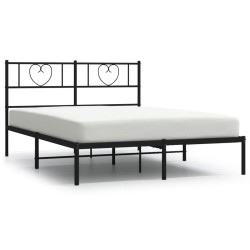 vidaXL Bettgestell mit Kopfteil Metall Schwarz 120x200 cm