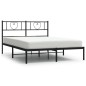 vidaXL Bettgestell mit Kopfteil Metall Schwarz 120x200 cm vidaXL Bettgestell mit Kopfteil Metall Schwarz 120x200 cm