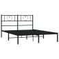 vidaXL Bettgestell mit Kopfteil Metall Schwarz 140x190 cm vidaXL Bettgestell mit Kopfteil Metall Schwarz 140x190 cm