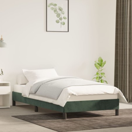 vidaXL Bettgestell Dunkelgrün 90x200 cm Samt