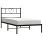 vidaXL Bettgestell mit Kopfteil Metall Schwarz 80x200 cm vidaXL Bettgestell mit Kopfteil Metall Schwarz 80x200 cm