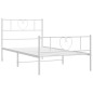 vidaXL Bettgestell mit Kopf- und Fußteil Metall Weiß 107x203 cm vidaXL Bettgestell mit Kopf- und Fußteil Metall Weiß 107x203 cm