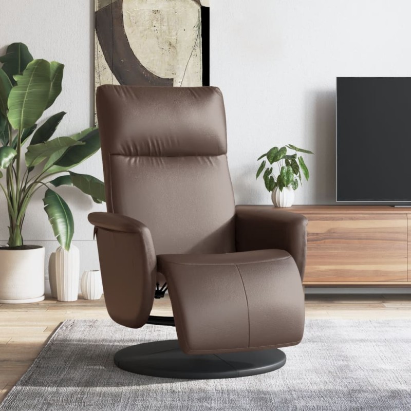 vidaXL Relaxsessel mit Fußteil Braun Kunstleder vidaXL Relaxsessel mit Fußteil Braun Kunstleder