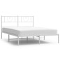 vidaXL Bettgestell mit Kopfteil Metall Weiß 140x200 cm vidaXL Bettgestell mit Kopfteil Metall Weiß 140x200 cm