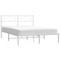 vidaXL Bettgestell mit Kopfteil Metall Weiß 140x200 cm vidaXL Bettgestell mit Kopfteil Metall Weiß 140x200 cm