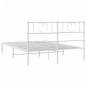 vidaXL Bettgestell mit Kopfteil Metall Weiß 140x200 cm vidaXL Bettgestell mit Kopfteil Metall Weiß 140x200 cm