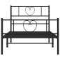vidaXL Bettgestell mit Kopf- und Fußteil Metall Schwarz 107x203 cm vidaXL Bettgestell mit Kopf- und Fußteil Metall Schwarz 107x203 cm