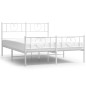 vidaXL Bettgestell mit Kopf- und Fußteil Metall Weiß 140x190 cm vidaXL Bettgestell mit Kopf- und Fußteil Metall Weiß 140x190 cm