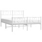 vidaXL Bettgestell mit Kopf- und Fußteil Metall Weiß 140x190 cm vidaXL Bettgestell mit Kopf- und Fußteil Metall Weiß 140x190 cm