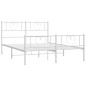 vidaXL Bettgestell mit Kopf- und Fußteil Metall Weiß 140x190 cm vidaXL Bettgestell mit Kopf- und Fußteil Metall Weiß 140x190 cm