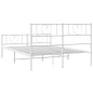 vidaXL Bettgestell mit Kopf- und Fußteil Metall Weiß 140x190 cm vidaXL Bettgestell mit Kopf- und Fußteil Metall Weiß 140x190 cm