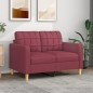 vidaXL 2-Sitzer-Sofa Weinrot 120 cm Stoff vidaXL 2-Sitzer-Sofa Weinrot 120 cm Stoff