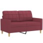 vidaXL 2-Sitzer-Sofa Weinrot 120 cm Stoff vidaXL 2-Sitzer-Sofa Weinrot 120 cm Stoff