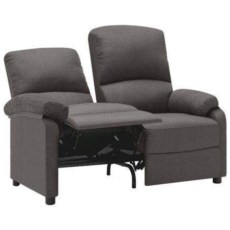 vidaXL 2-Sitzer-Sofa Verstellbar Dunkelgrau Stoff