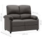 vidaXL 2-Sitzer-Sofa Verstellbar Dunkelgrau Stoff vidaXL 2-Sitzer-Sofa Verstellbar Dunkelgrau Stoff