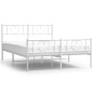 vidaXL Bettgestell mit Kopf- und Fußteil Metall Weiß 150x200 cm vidaXL Bettgestell mit Kopf- und Fußteil Metall Weiß 150x200 cm
