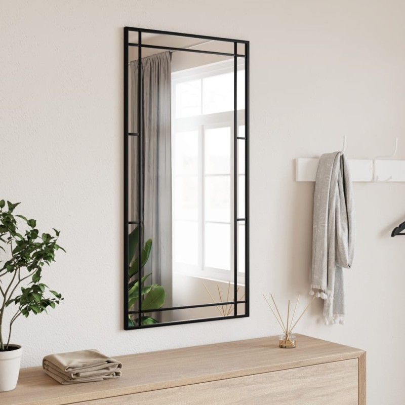 vidaXL Wandspiegel Schwarz 50x100 cm Rechteckig Eisen vidaXL Wandspiegel Schwarz 50x100 cm Rechteckig Eisen