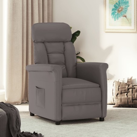 vidaXL Relaxsessel Grau Kunstleder