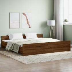 vidaXL Bettgestell mit Kopf- und Fußteil Braun Eiche-Optik 180x200 cm