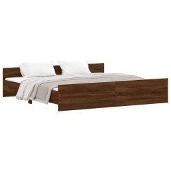 vidaXL Bettgestell mit Kopf- und Fußteil Braun Eiche-Optik 180x200 cm