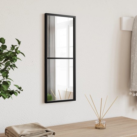vidaXL Wandspiegel Schwarz 20x50 cm Rechteckig Eisen