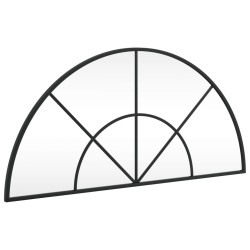 vidaXL Wandspiegel Schwarz 80x40 cm Gewölbt Eisen
