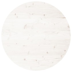 vidaXL Tischplatte Rund Weiß Ø80x3 cm Massivholz Kiefer