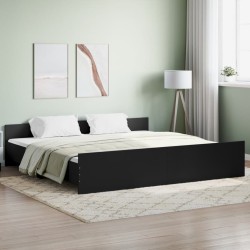vidaXL Bettgestell mit Kopf- und Fußteil Schwarz 180x200 cm