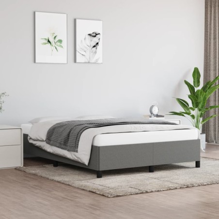 vidaXL Bettgestell ohne Matratze Dunkelgrau 140x190 cm Stoff