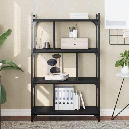 vidaXL Bücherregal 4 Böden Schwarz 76x32x123 cm Holzwerkstoff