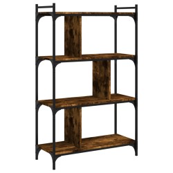 vidaXL Bücherregal 4 Böden Räuchereiche 76x32x123 cm Holzwerkstoff