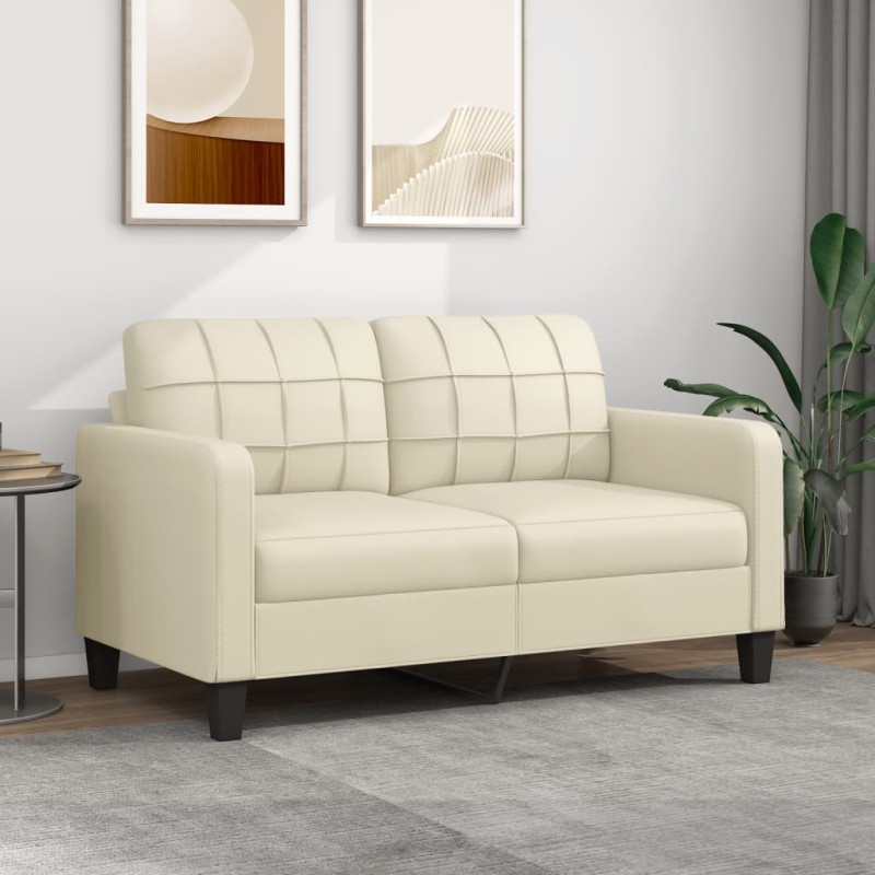 vidaXL 2-Sitzer-Sofa Creme 140 cm Kunstleder vidaXL 2-Sitzer-Sofa Creme 140 cm Kunstleder
