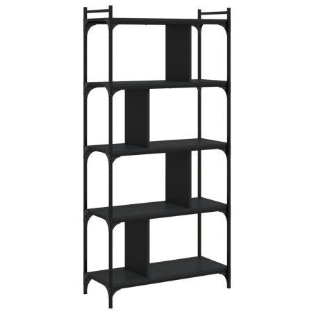 vidaXL Bücherregal 5 Böden Schwarz 76x32x158 cm Holzwerkstoff