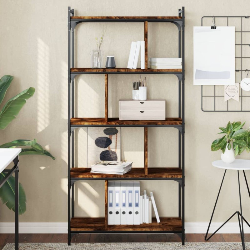 vidaXL Bücherregal 5 Böden Räuchereiche 76x32x158 cm Holzwerkstoff vidaXL Bücherregal 5 Böden Räuchereiche 76x32x158 cm Holzwerkstoff