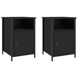 vidaXL Nachttische 2 Stk. Schwarz 40x42x60 cm Holzwerkstoff