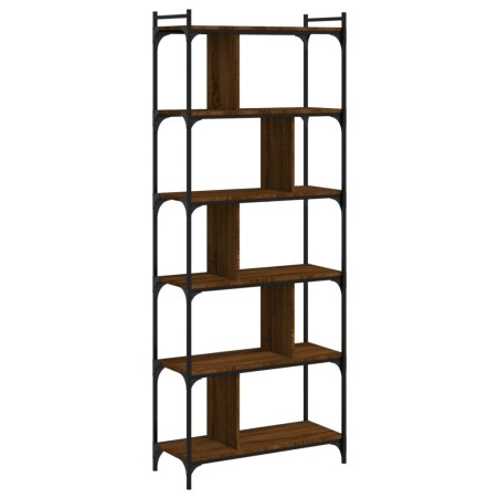vidaXL Bücherregal 6 Böden Braun Eiche-Optik 76x32x192cm Holzwerkstoff