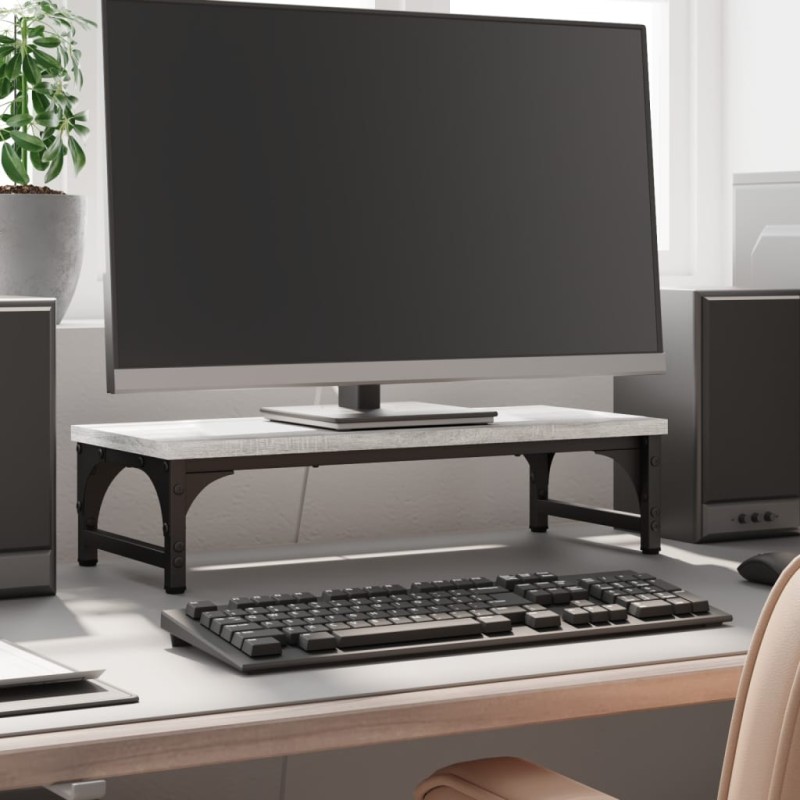vidaXL Monitorständer Grau Sonoma 55x23x14 cm Holzwerkstoff vidaXL Monitorständer Grau Sonoma 55x23x14 cm Holzwerkstoff